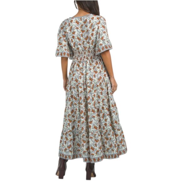 MAX STUDIO Smocked Waist Surplice Midi Dress - Picture 2 of 3